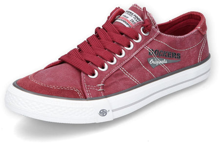 Baskets  de Dockers by Gerli - Baskets Délavées en Toile - Rouges - EU41 à EU47 - pour Homme - rouge foncé - Dockers by Gerli