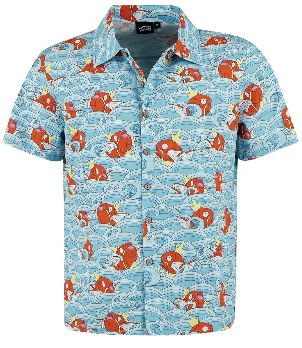 Chemise manches courtes Gaming de Pokémon - Karpador - Hawaii - S à XL - pour Homme - bleu - Pokémon
