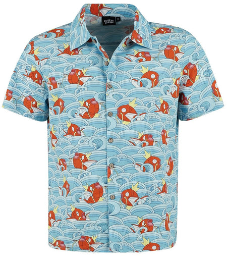 Chemise manches courtes Gaming de Pokémon - Karpador - Hawaii - S à XL - pour Homme - bleu - Pokémon