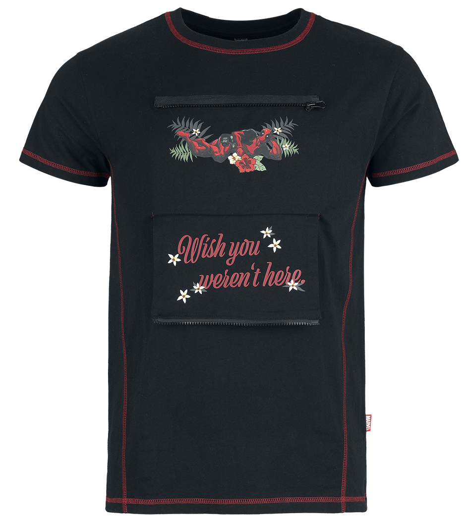T-Shirt Manches courtes Disney de Deadpool - S à XXL - pour Homme - noir - Deadpool - View 2