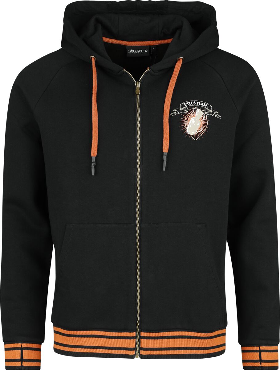 Sweat-shirt zippé à capuche Gaming de Dark Souls - Estus - S à M - pour Homme - noir - Dark Souls