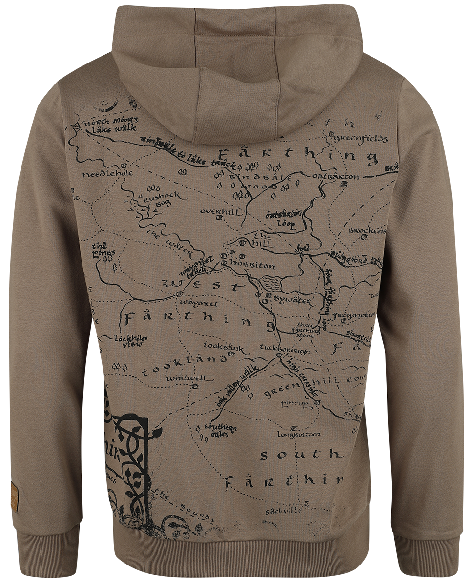 Sweat-shirt zippé à capuche  de Le Seigneur Des Anneaux - Le Hobbit - Bilbon Sacquet - S à XXL - pour Homme - marron - Le Seigneur Des Anneaux - View 2
