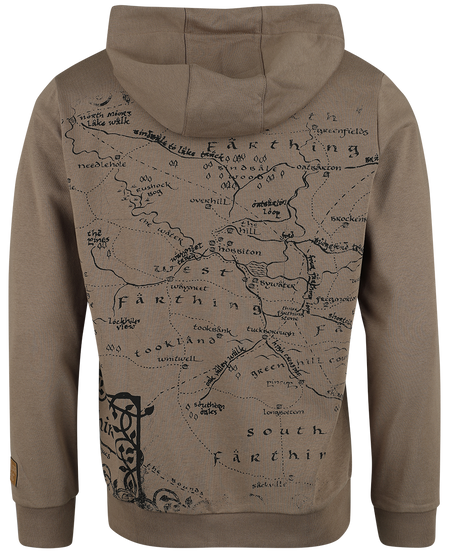 Sweat-shirt zippé à capuche  de Le Seigneur Des Anneaux - Le Hobbit - Bilbon Sacquet - S à XXL - pour Homme - marron - Le Seigneur Des Anneaux - View 2