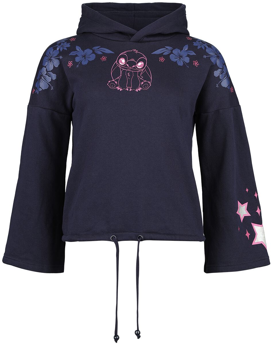 Sweat-shirt à capuche Disney de Lilo & Stitch - Stitch - S à XL - pour Femme - bleu foncé - Lilo & Stitch