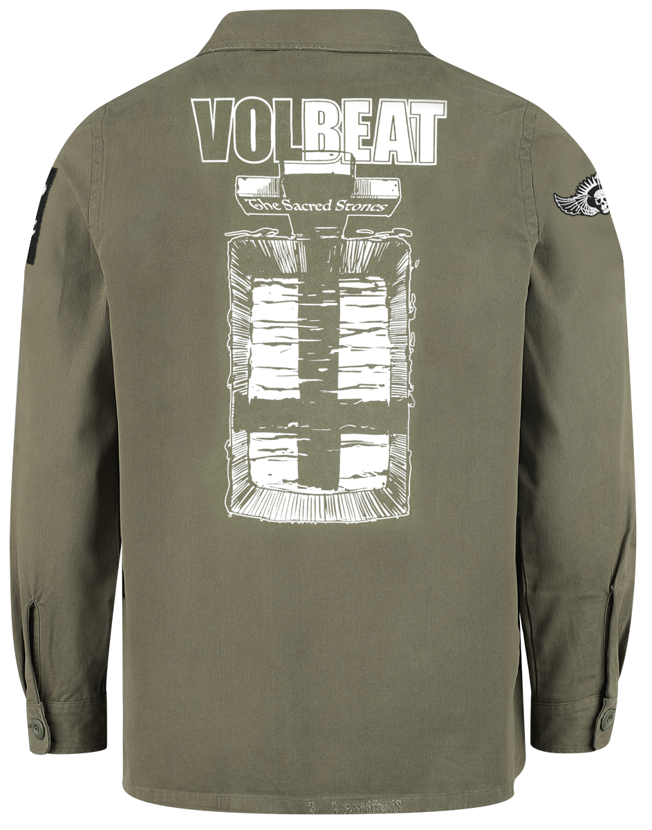Chemise manches longues  de Volbeat - Amplified Collection - Military Shirt - Shacket - M à XXL - pour Homme - kaki - Volbeat - View 2