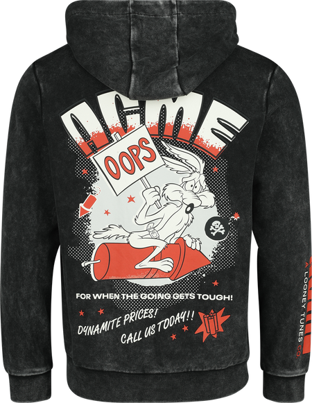 Sweat-shirt zippé à capuche  de Looney Tunes - ACME - S à M - pour Homme - anthracite - Looney Tunes - View 2
