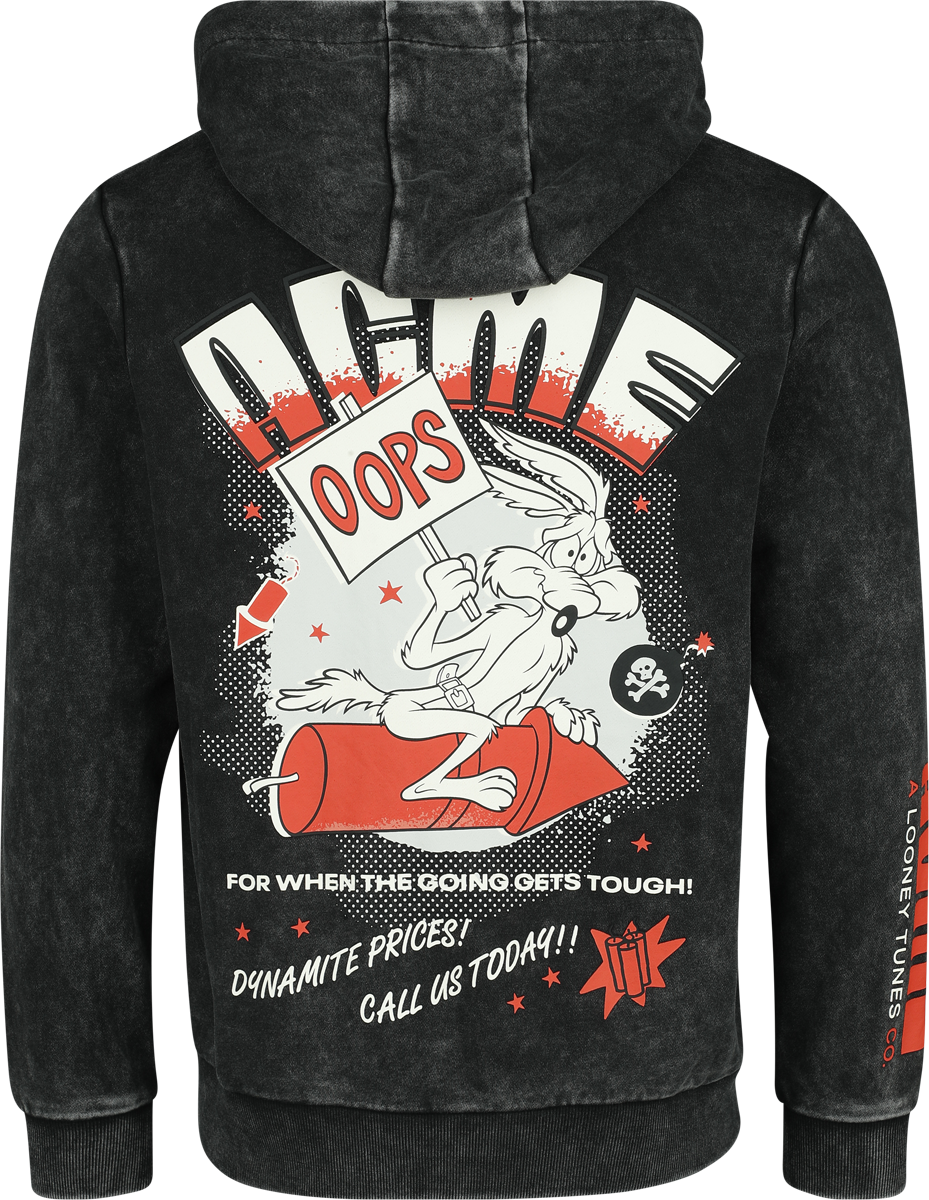 Sweat-shirt zippé à capuche  de Looney Tunes - ACME - S à M - pour Homme - anthracite - Looney Tunes - View 2