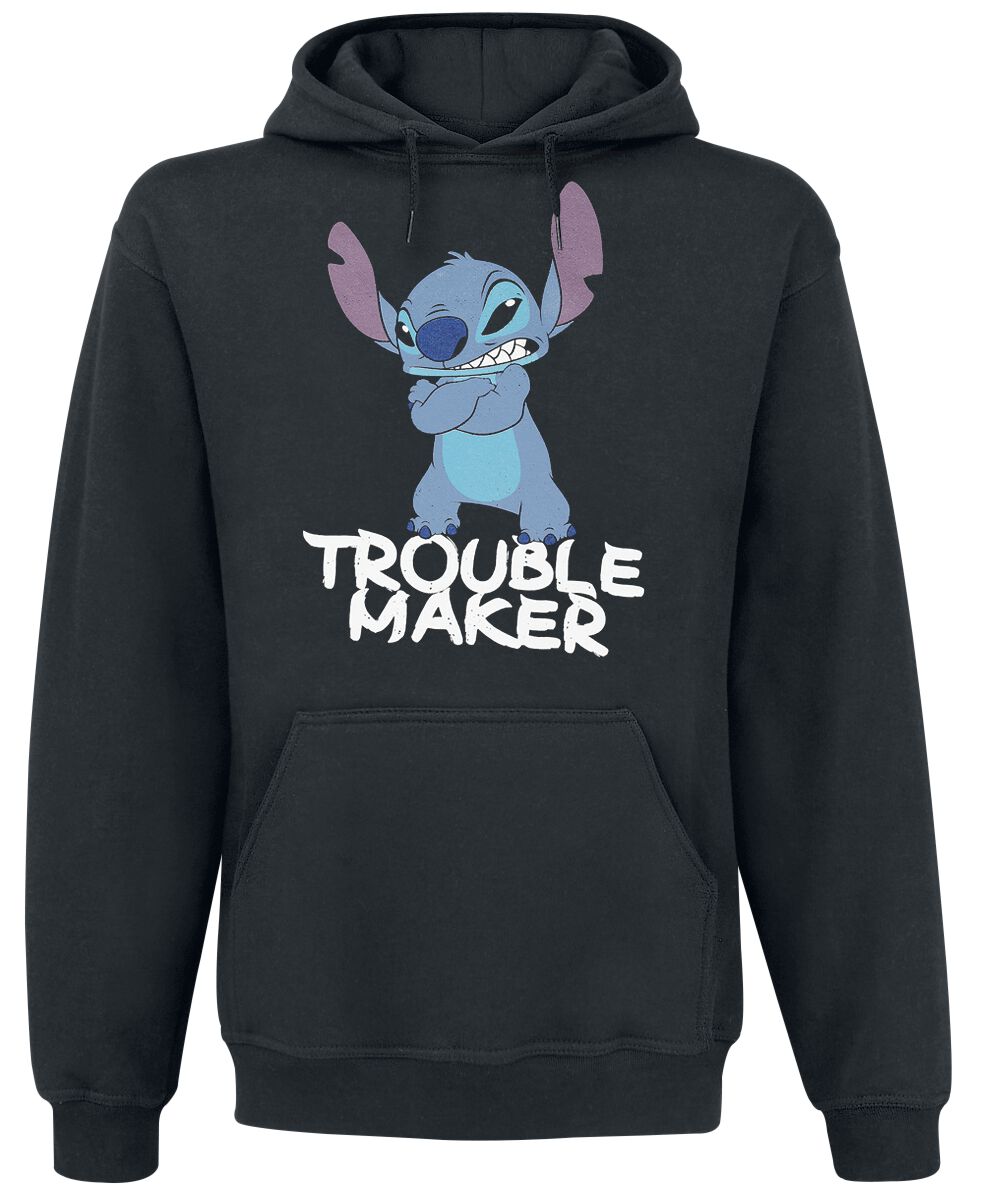 Sweat-shirt à capuche Disney de Lilo & Stitch - Stitch - Trouble Maker - S à XXL - pour Homme - noir - Lilo & Stitch