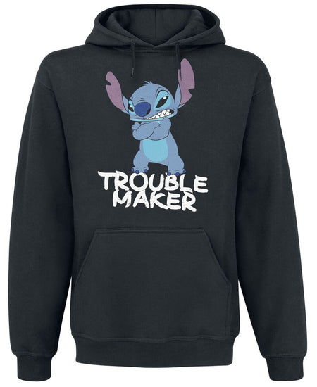 Sweat-shirt à capuche Disney de Lilo & Stitch - Stitch - Trouble Maker - S à XXL - pour Homme - noir - Lilo & Stitch