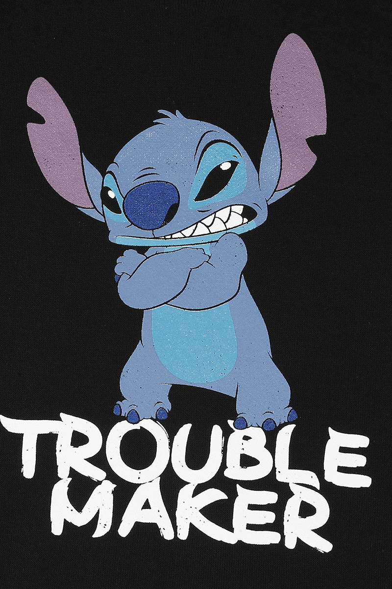 Sweat-shirt à capuche Disney de Lilo & Stitch - Stitch - Trouble Maker - S à XXL - pour Homme - noir - Lilo & Stitch - View 2