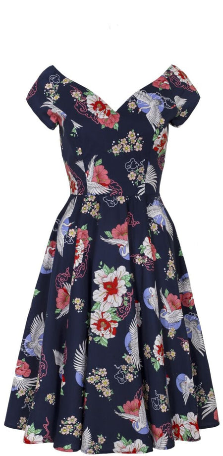 Robe mi-longue Rockabilly de Hell Bunny - Misa Midi Dress - XS à 4XL - pour Femme - multicolore - hell bunny