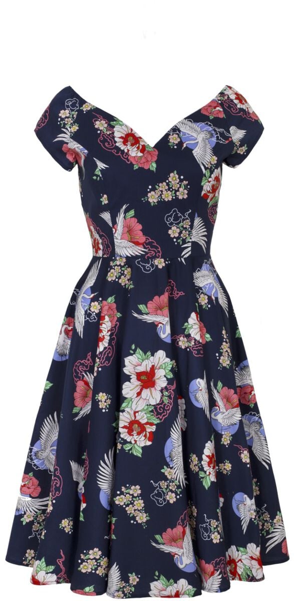 Robe mi-longue Rockabilly de Hell Bunny - Misa Midi Dress - XS à 4XL - pour Femme - multicolore - hell bunny