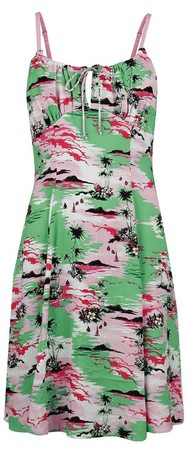 Robe mi-longue Rockabilly de Hell Bunny - Kai Knee Dress - XS à 4XL - pour Femme - multicolore - hell bunny