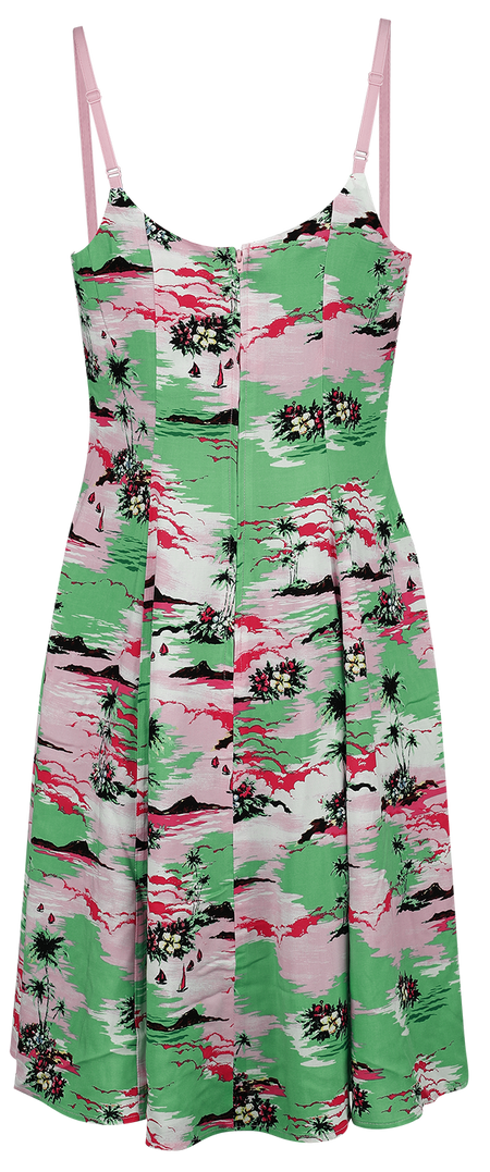 Robe mi-longue Rockabilly de Hell Bunny - Kai Knee Dress - XS à 4XL - pour Femme - multicolore - hell bunny - View 2