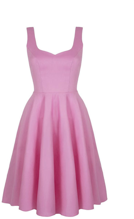 Robe mi-longue Rockabilly de Hell Bunny - Heidi Dress Pink - XS à 4XL - pour Femme - rose - hell bunny