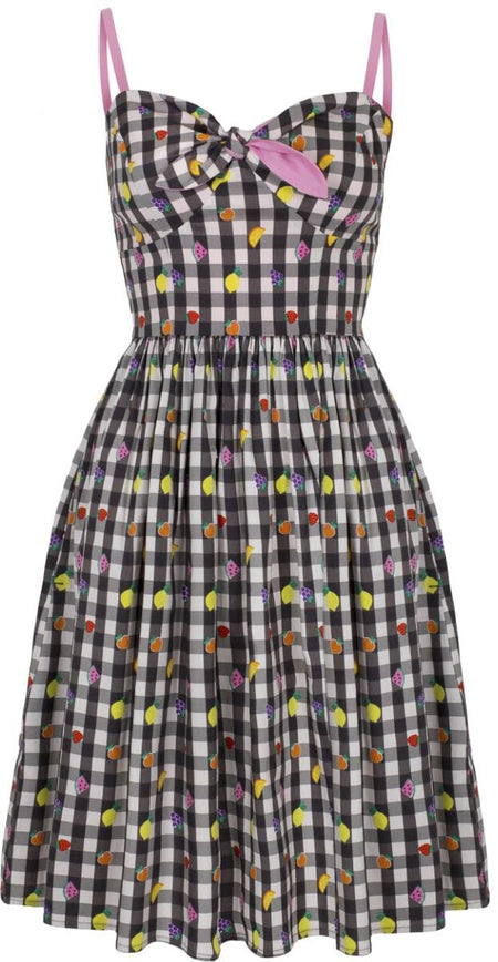 Robe mi-longue Rockabilly de Hell Bunny - Fruitylou Dress - XS à L - pour Femme - multicolore - hell bunny