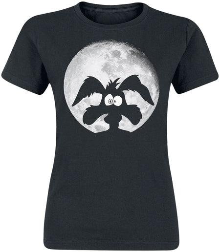 T-Shirt Manches courtes  de Looney Tunes - Coyote - Moonlight - S à XXL - pour Femme - noir - Looney Tunes