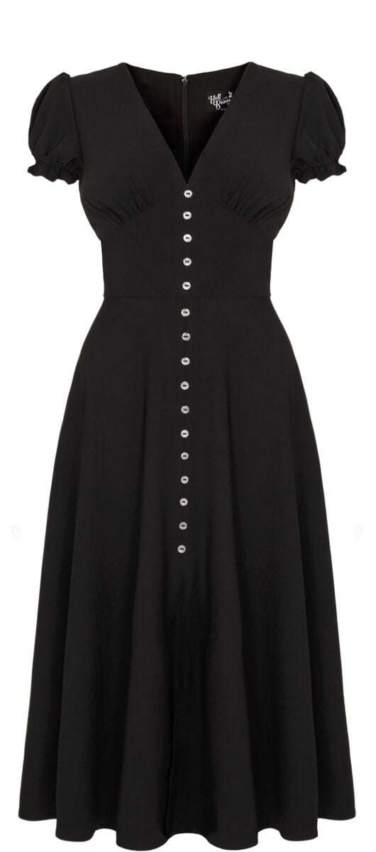 Robe mi-longue Rockabilly de Hell Bunny - Jinx Dress - XS à 4XL - pour Femme - noir - hell bunny