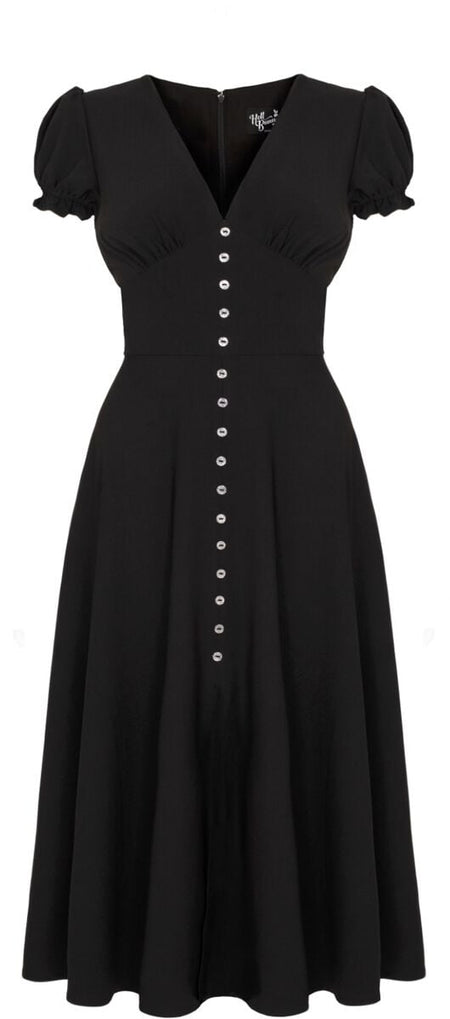 Robe mi-longue Rockabilly de Hell Bunny - Jinx Dress - XS à 4XL - pour Femme - noir - hell bunny
