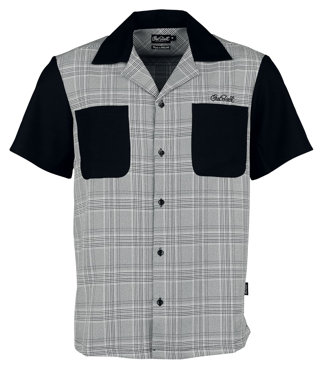 Chemise manches courtes Rockabilly de Chet Rock - Arlo Shirt - S à L - pour Homme - noir/blanc - Chet Rock