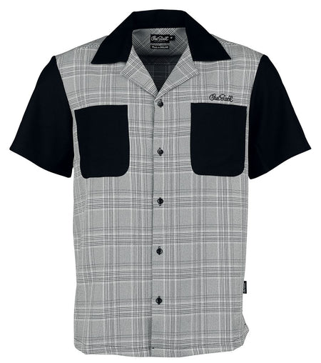 Chemise manches courtes Rockabilly de Chet Rock - Arlo Shirt - S à L - pour Homme - noir/blanc - Chet Rock