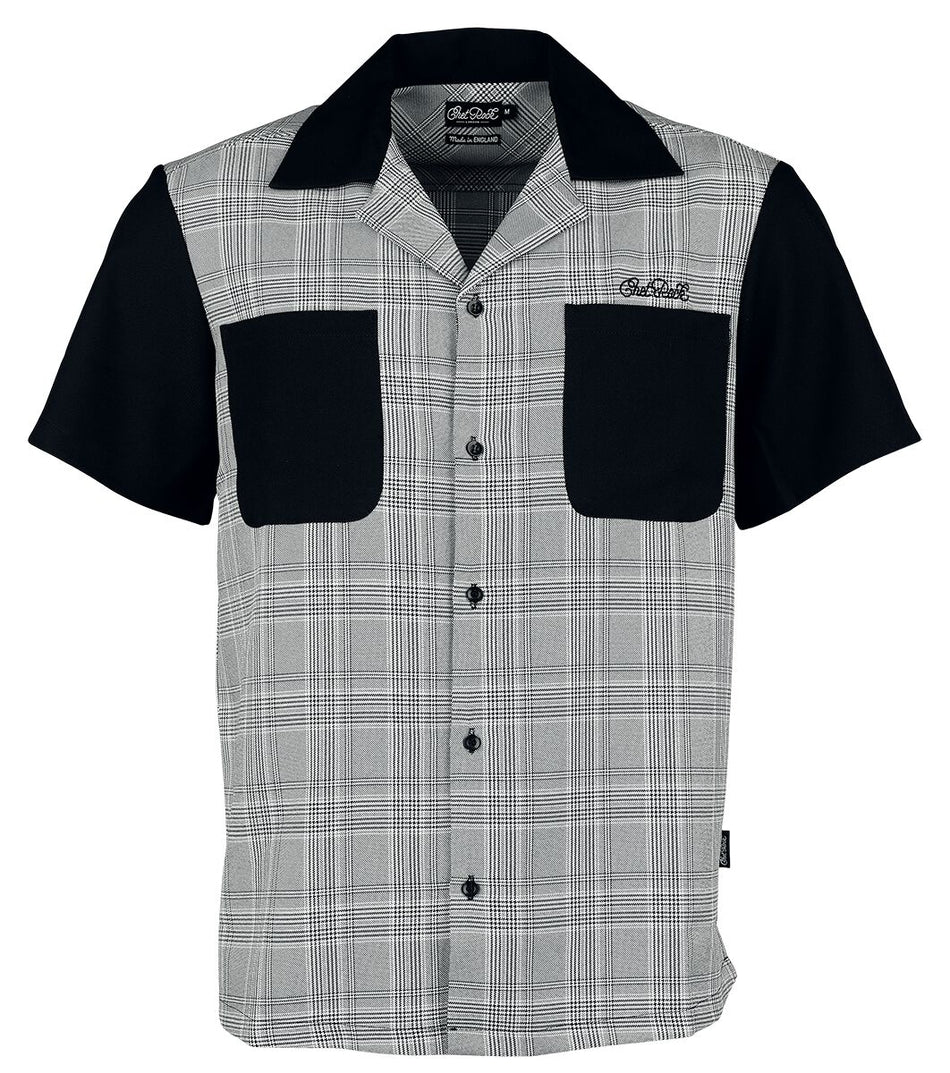 Chemise manches courtes Rockabilly de Chet Rock - Arlo Shirt - S à L - pour Homme - noir/blanc - Chet Rock