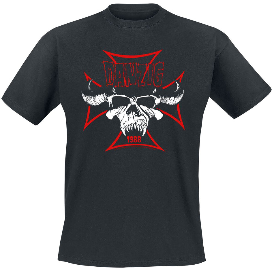 T-Shirt Manches courtes  de Danzig - Cross Skull - S à 4XL - pour Homme - noir - Danzig