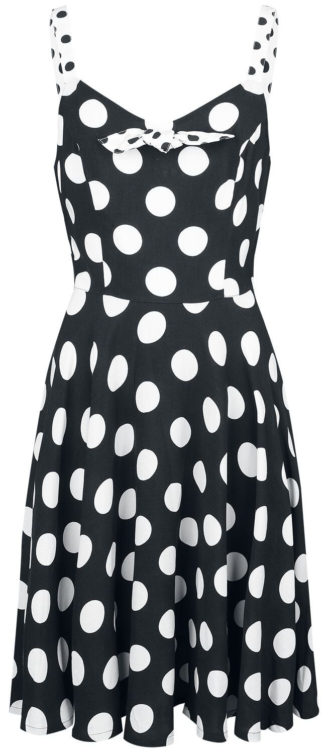 Robe mi-longue  de Hell Bunny - Dolores Dress - XS à M - pour Femme - noir/blanc - hell bunny