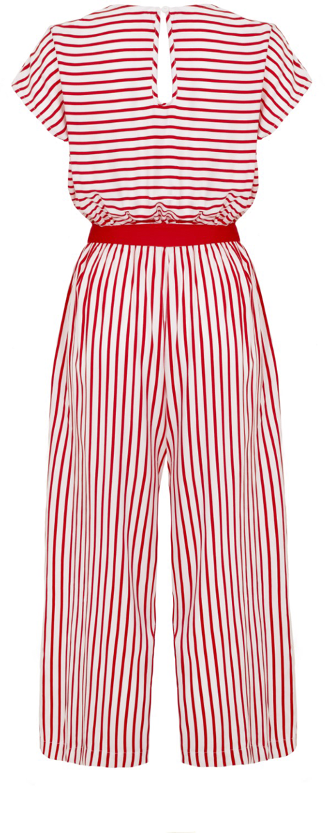 Salopette Rockabilly de Hell Bunny - Ahoy Jumpsuit - XS à S - pour Femme - rouge/blanc - hell bunny - View 2