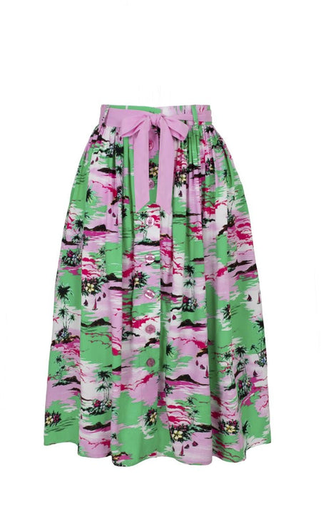 Jupe mi-longue  de Hell Bunny - Kai Skirt - XS à L - pour Femme - multicolore - hell bunny