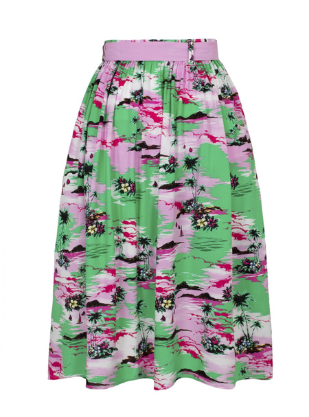 Jupe mi-longue  de Hell Bunny - Kai Skirt - XS à L - pour Femme - multicolore - hell bunny - View 2