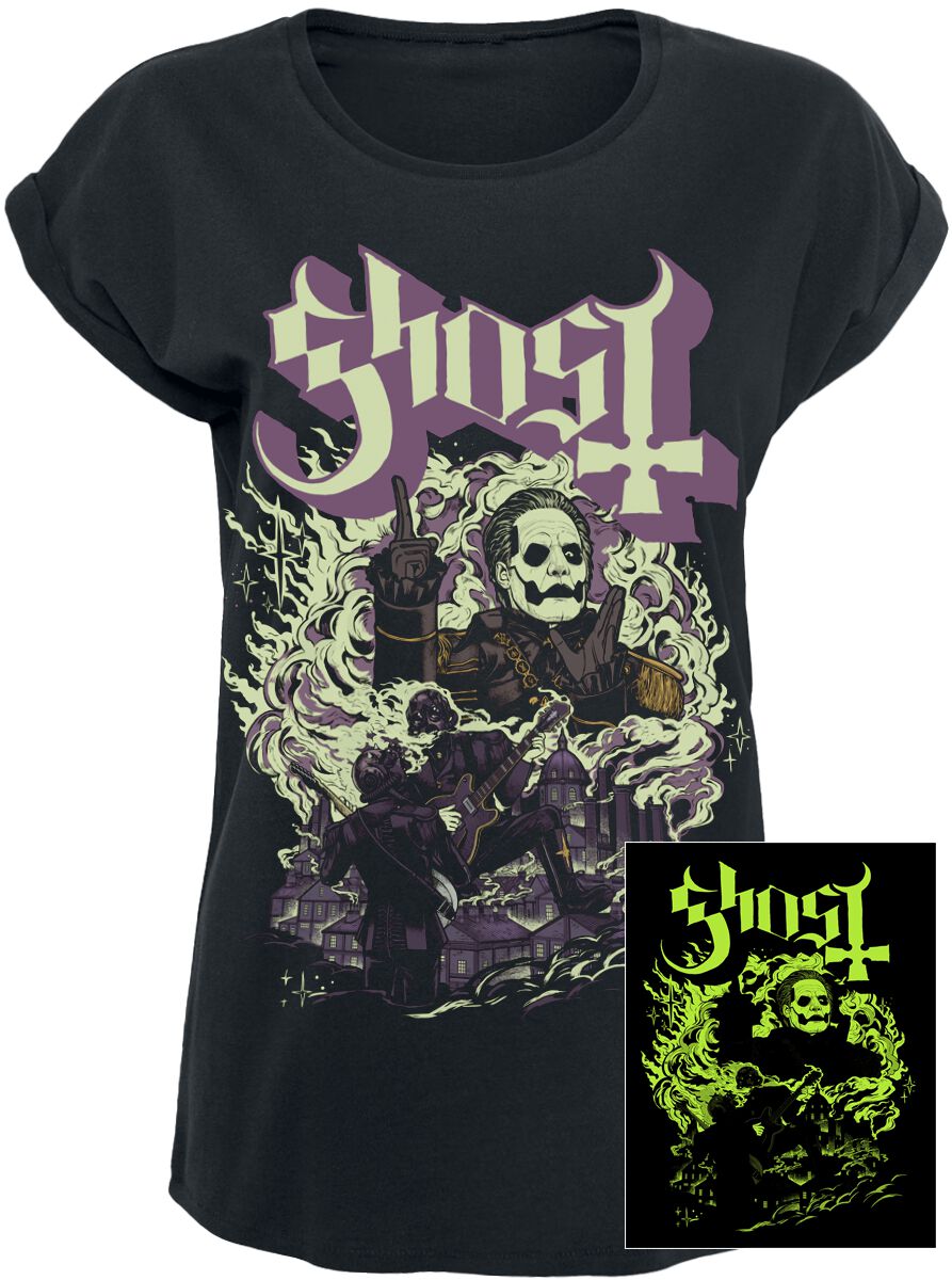 T-Shirt Manches courtes  de Ghost - FOG YK - GITD - S à 5XL - pour Femme - noir - Ghost