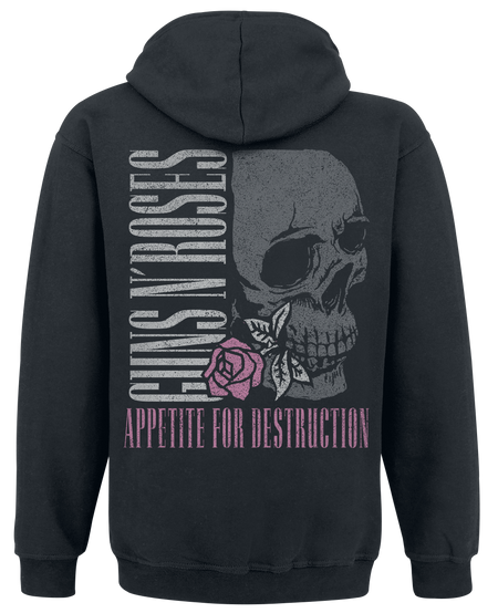 Sweat-shirt à capuche  de Guns N' Roses - Appetite Skull - L à XXL - pour Homme - noir - Guns N' Roses - View 2