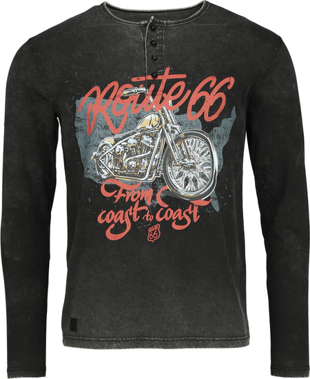 T-shirt manches longues  de Rock Rebel by EMP - Rock Rebel X Route 66 - Longsleeve - S à XXL - pour Homme - noir - Rock Rebel by EMP