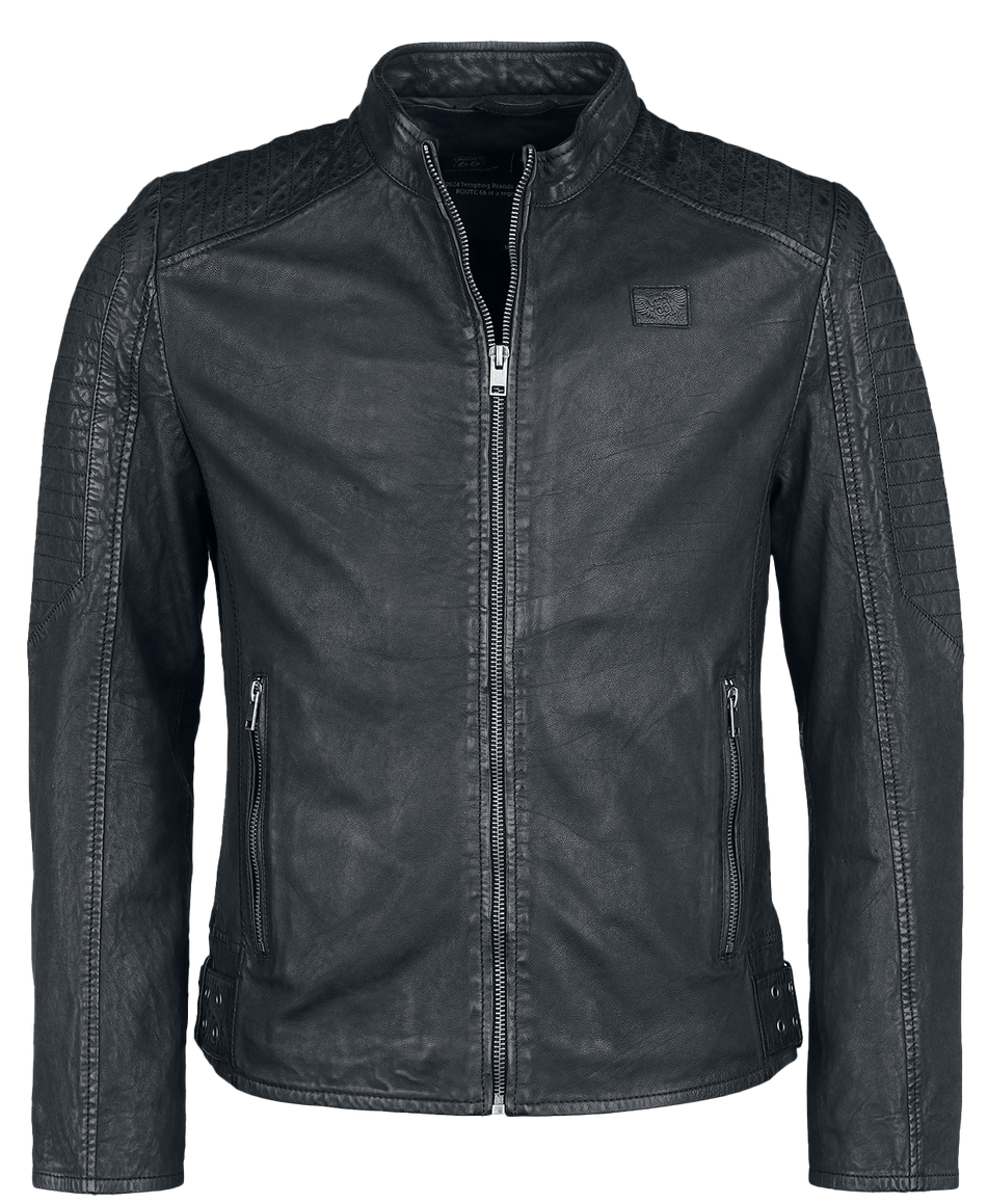 Veste en cuir  de Rock Rebel by EMP - Rock Rebel X Route 66 - Leather Jacket - S à XXL - pour Homme - noir - Rock Rebel by EMP - View 2