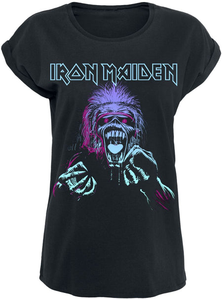 T-Shirt Manches courtes  de Iron Maiden - Pastel Eddie - S à XXL - pour Femme - noir - Iron Maiden