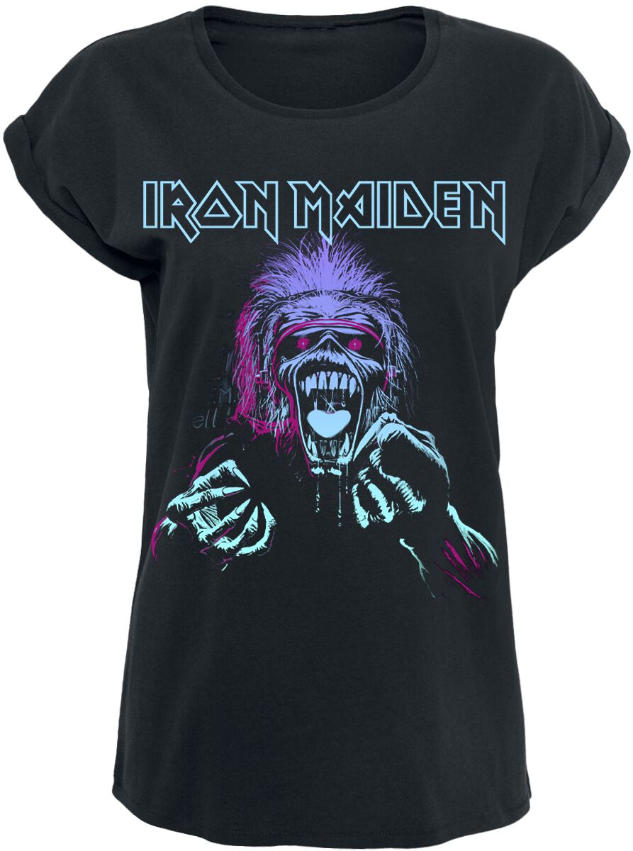 T-Shirt Manches courtes  de Iron Maiden - Pastel Eddie - S à XXL - pour Femme - noir - Iron Maiden