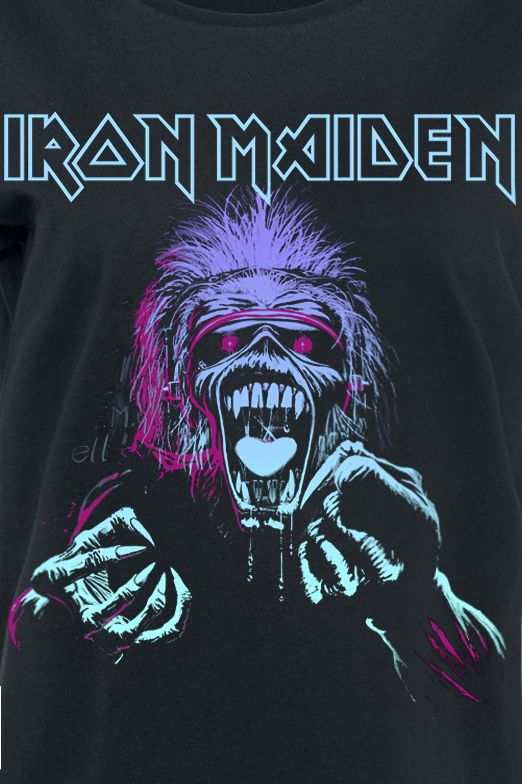 T-Shirt Manches courtes  de Iron Maiden - Pastel Eddie - S à XXL - pour Femme - noir - Iron Maiden - View 2