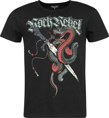 T-Shirt Manches courtes  de Rock Rebel by EMP - T-Shirt Imprimé Old School - S à L - pour Homme - noir - Rock Rebel by EMP