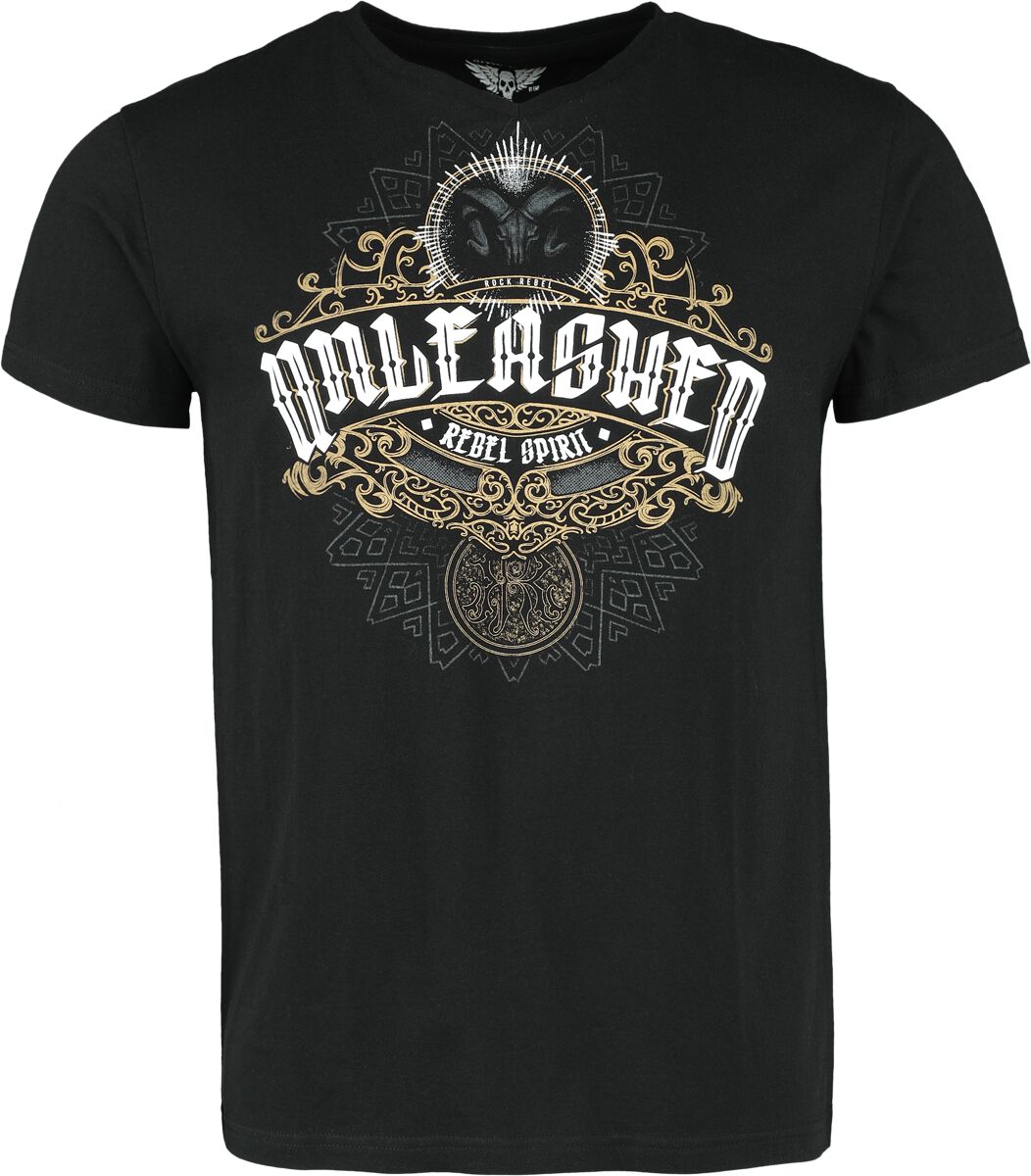 T-Shirt Manches courtes  de Rock Rebel by EMP - T-Shirt with Unleashed Print - M à L - pour Homme - olive - Rock Rebel by EMP