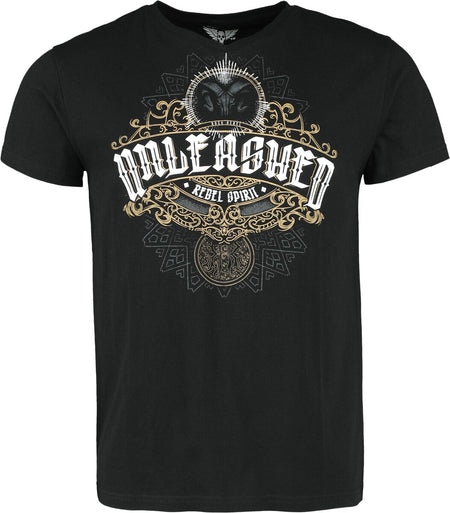 T-Shirt Manches courtes  de Rock Rebel by EMP - T-Shirt with Unleashed Print - M à L - pour Homme - olive - Rock Rebel by EMP