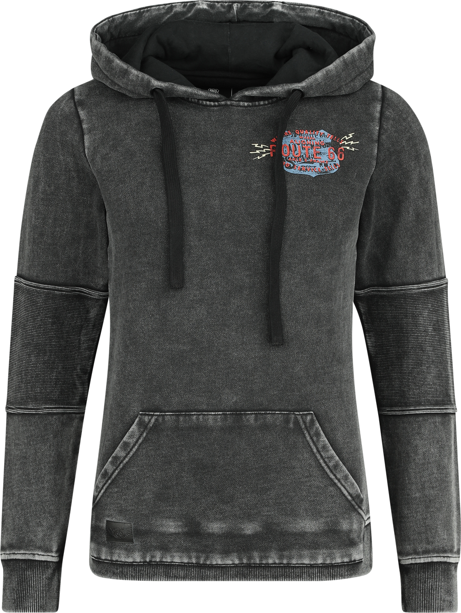 Sweat-shirt à capuche  de Rock Rebel by EMP - Rock Rebel X Route 66 - Hoody - S à XL - pour Femme - noir - Rock Rebel by EMP - View 2