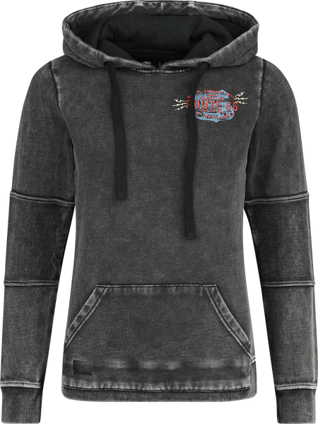 Sweat-shirt à capuche  de Rock Rebel by EMP - Rock Rebel X Route 66 - Hoody - S à XL - pour Femme - noir - Rock Rebel by EMP - View 2
