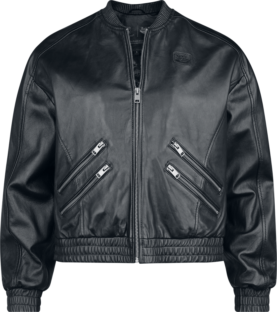 Veste en cuir  de Rock Rebel by EMP - Rock Rebel X Route 66 - Leather Jacket - S à XXL - pour Femme - noir - Rock Rebel by EMP - View 2