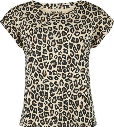 T-Shirt Manches courtes  de Rock Rebel by EMP - Imprimé Léopard - T-Shirt - S à XXL - pour Femme - léopard - Rock Rebel by EMP