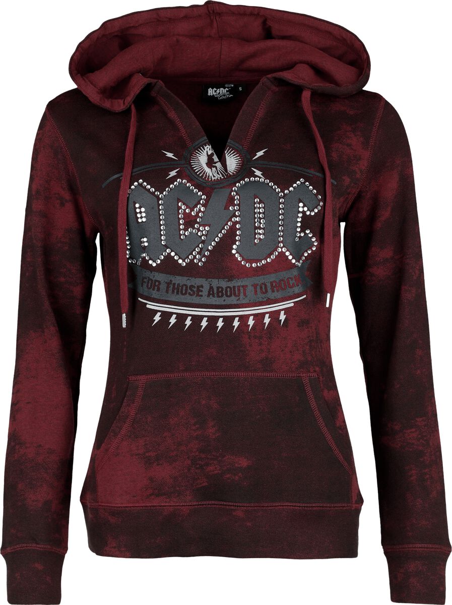 Sweat-shirt à capuche  de AC/DC - EMP Signature Collection - S à M - pour Femme - rouge foncé - AC/DC