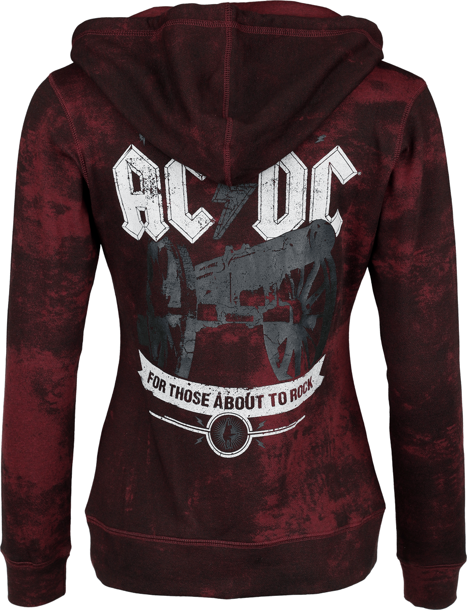 Sweat-shirt à capuche  de AC/DC - EMP Signature Collection - S à M - pour Femme - rouge foncé - AC/DC - View 2