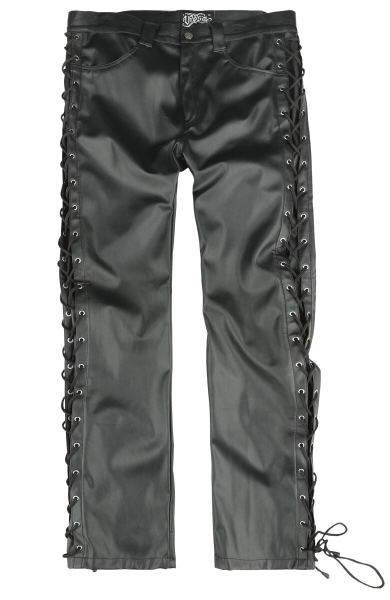 Pantalon imitation cuir Gothic de Vixxsin - Pantalon Maximus - W30L32 à W38L34 - pour Homme - noir - Vixxsin