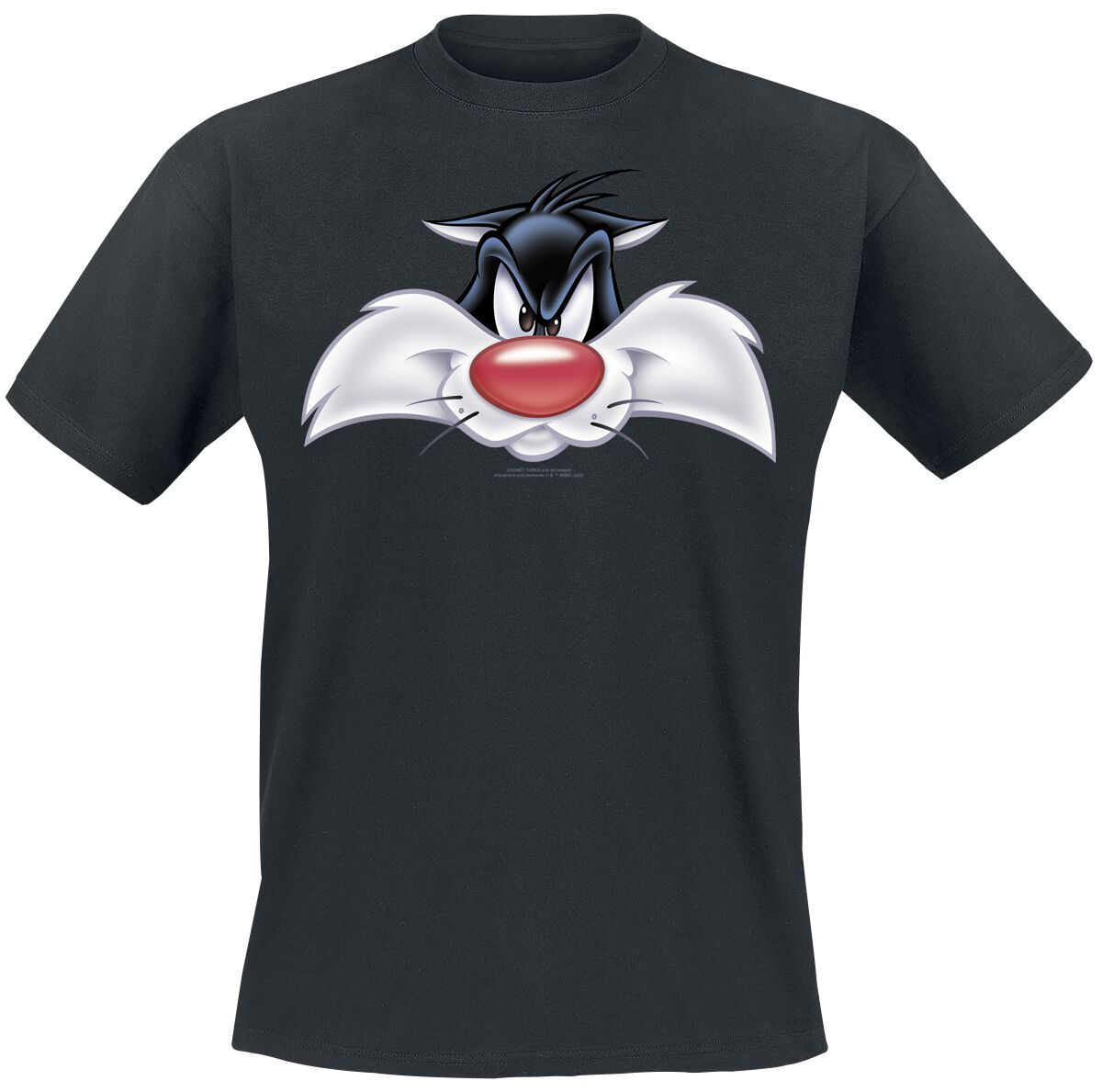 T-Shirt Manches courtes  de Looney Tunes - Sylvester - Big Face - M à 5XL - pour Homme - noir - Looney Tunes