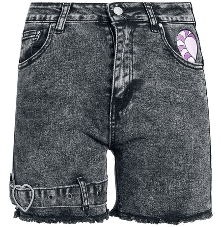 Short Disney de Alice Au Pays Des Merveilles - Le Chat Du Cheshire - 28 - pour Femme - jean noir - Alice Au Pays Des Merveilles